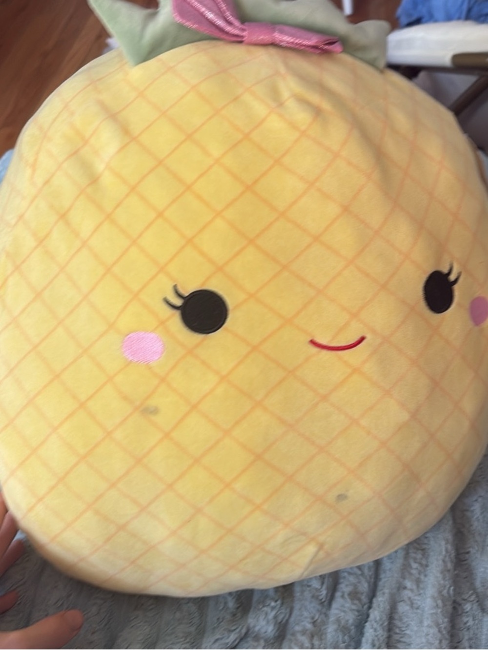 Cute Pineapple Squishmallow Pillow - Yellow with Pink Cheeks EXTRA LARGE